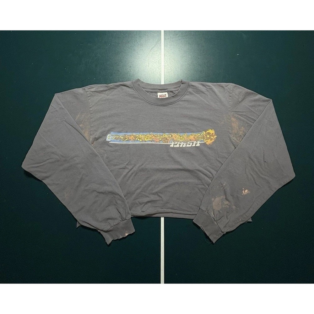 Vintage 90s Phish Butterfly Koi Long Sleeve‎ T-shirt Cropped Large Band Tee